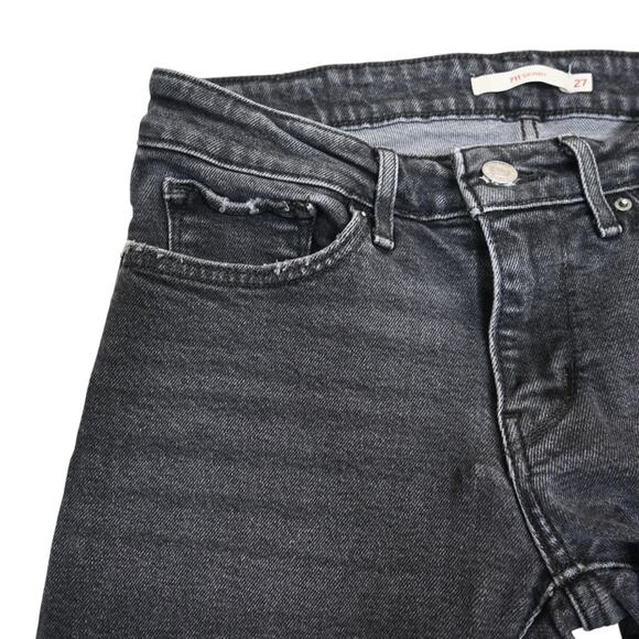 Levi's 711 Women's 27 Distressed Black Skinny Jean - Picture 6 of 11